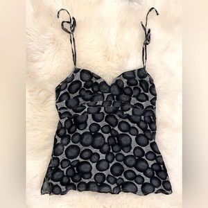 Sisley tan top, cotton and silk, size M